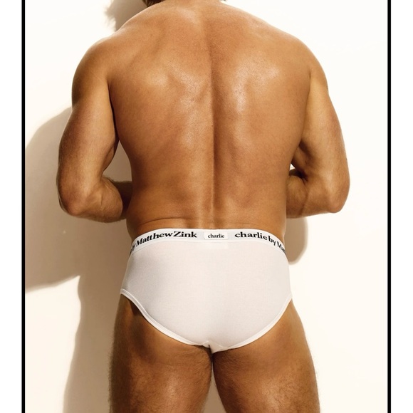 Charlie by MZ White Logo Men's Briefs - Picture 4 of 8
